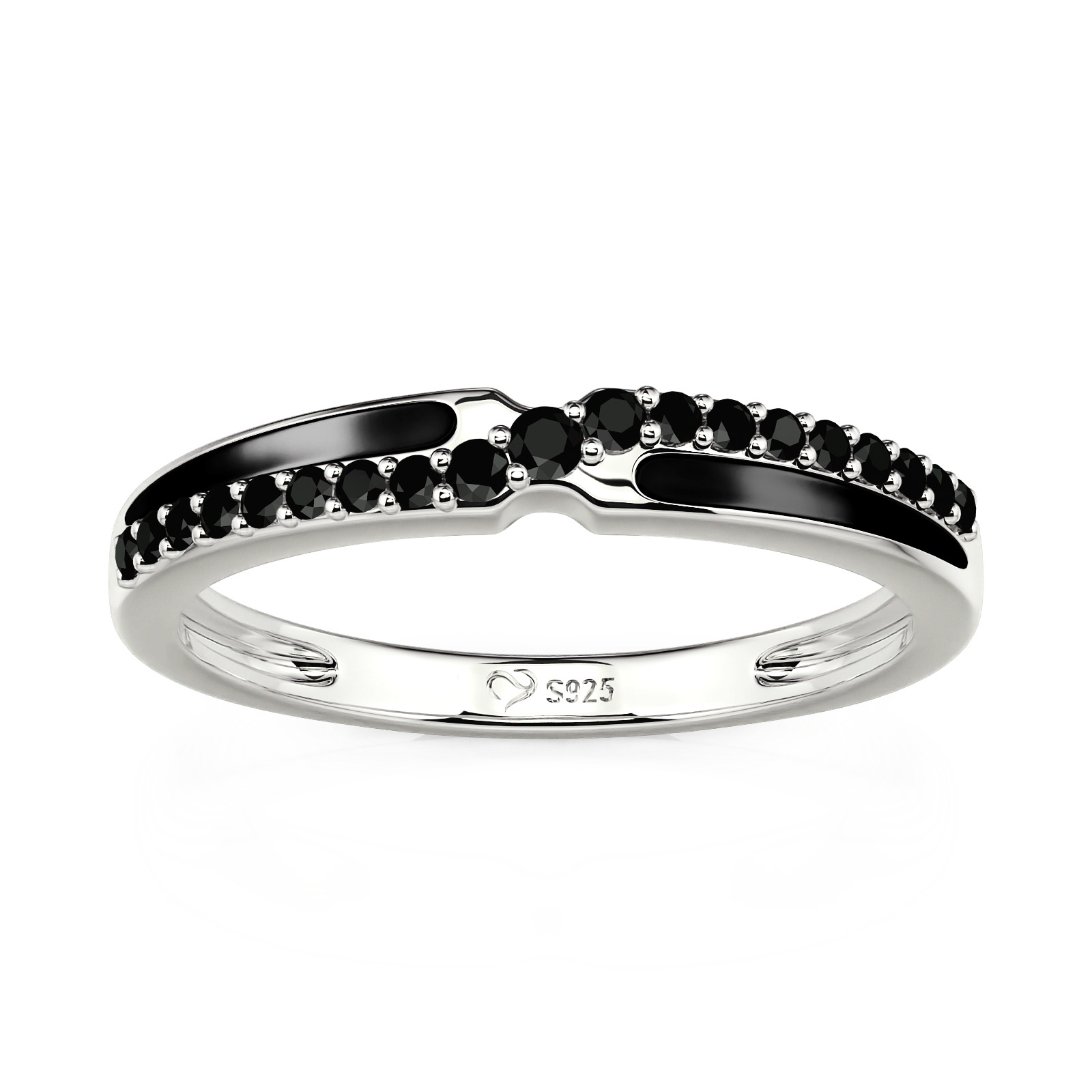 Et maison Minimalist Black Twisted Wedding Band for Men