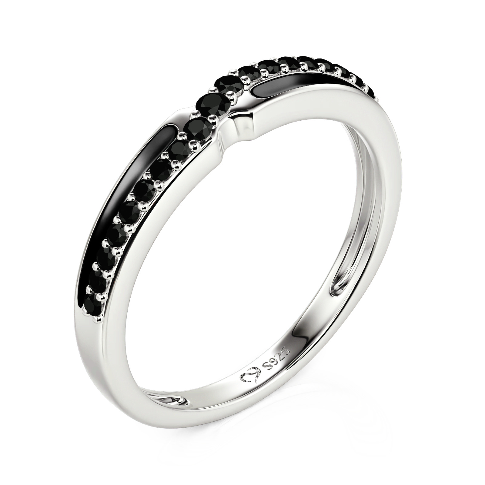 Et maison Minimalist Black Twisted Wedding Band for Men