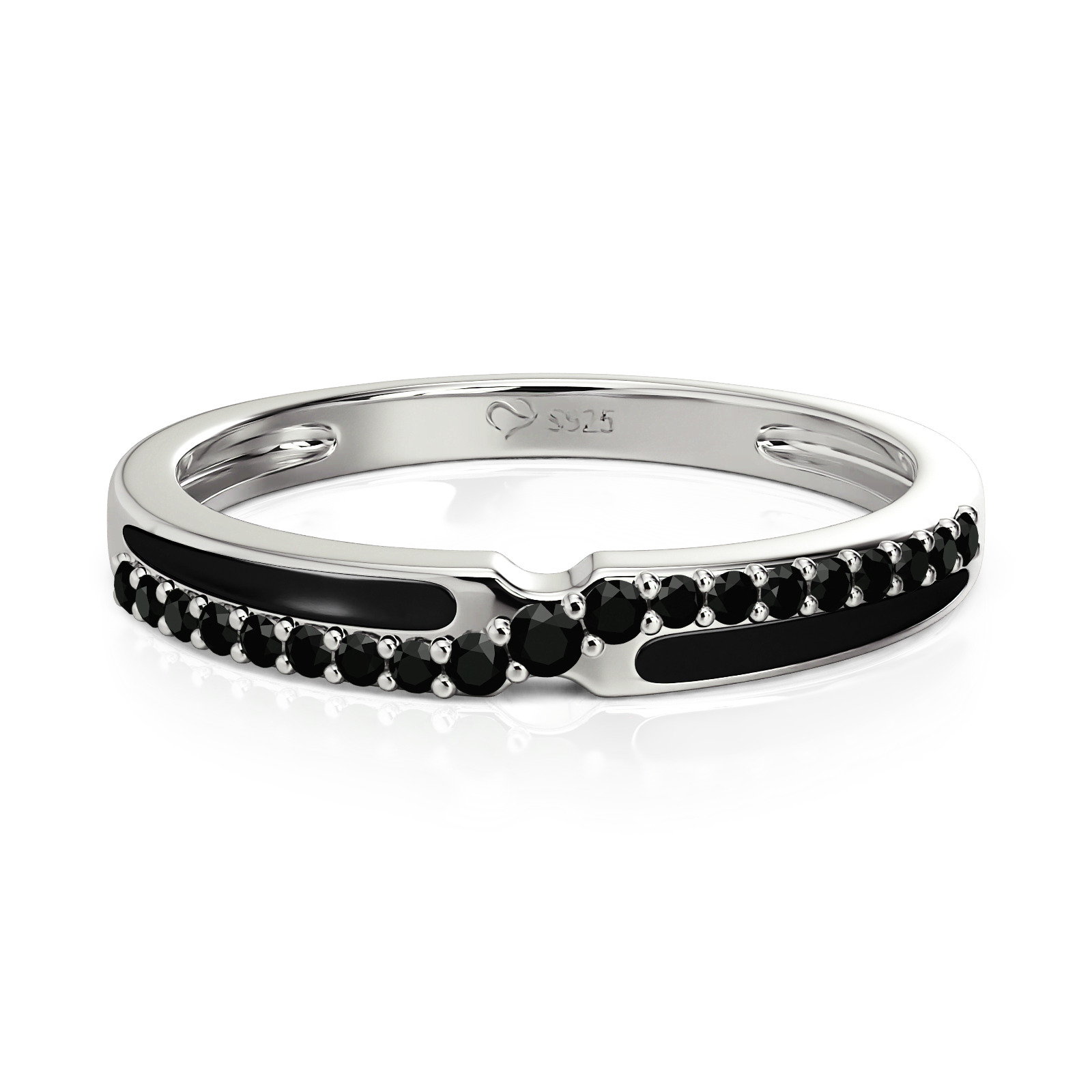 Et maison Minimalist Black Twisted Wedding Band for Men