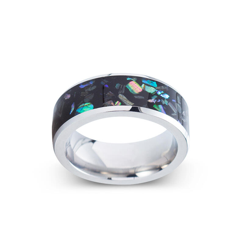 Et maison Abalone Shell Titanium Steel Men's Band