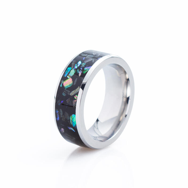 Et maison Abalone Shell Titanium Steel Men's Band