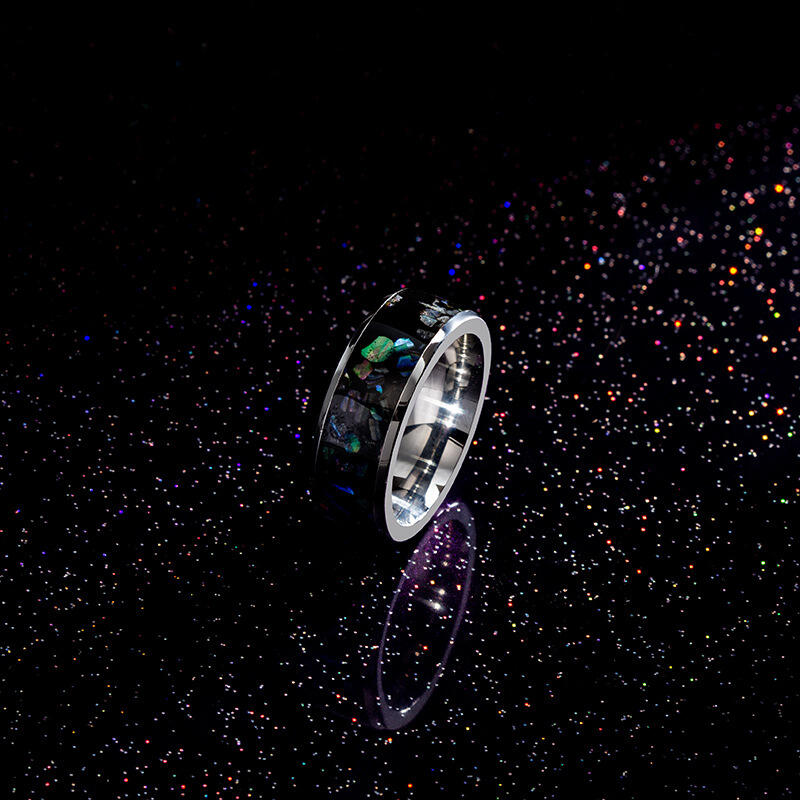 Et maison Abalone Shell Titanium Steel Men's Band