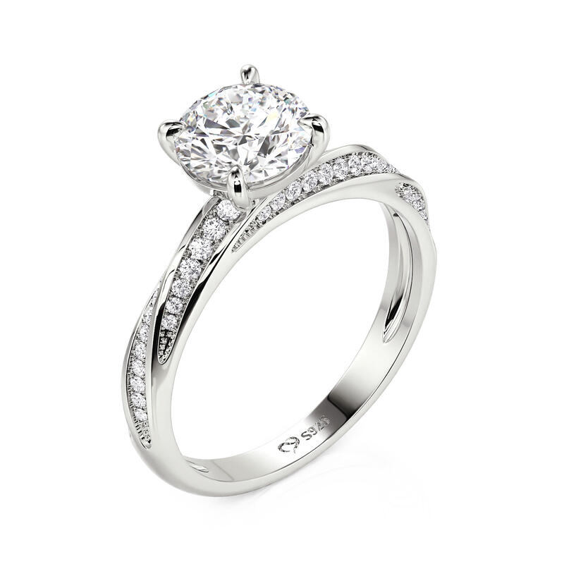 Et maison Classic Knot Round Cut Solitaire Engagement Ring