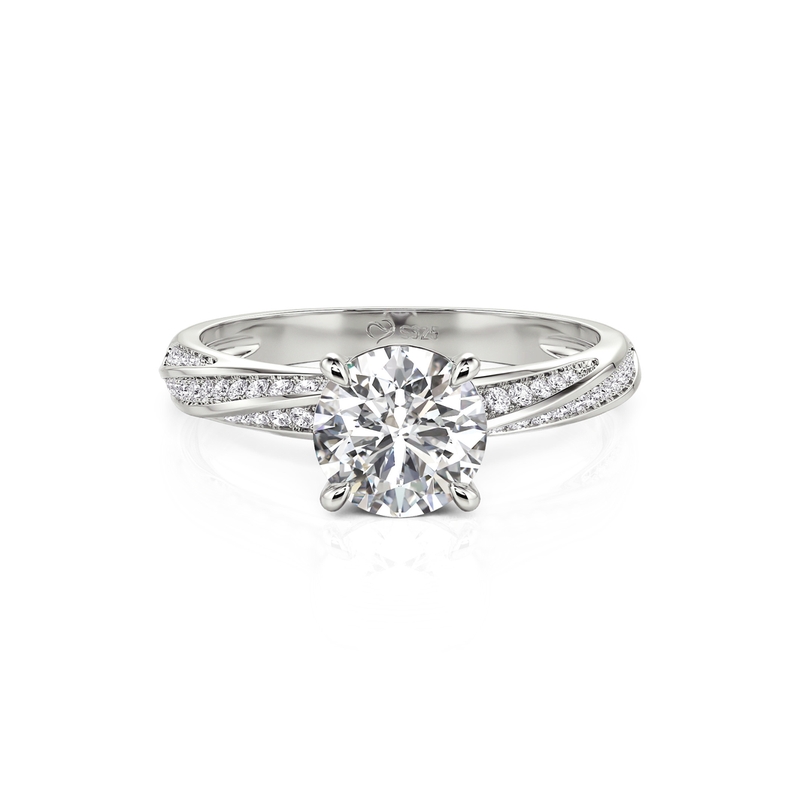 Et maison Classic Knot Round Cut Solitaire Engagement Ring