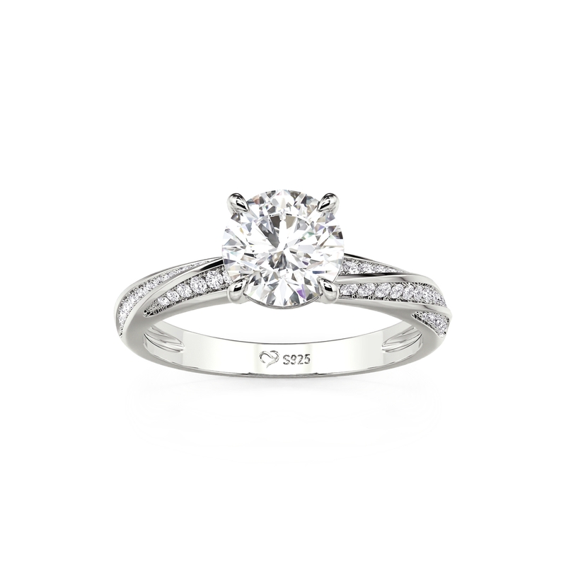 Et maison Classic Knot Round Cut Solitaire Engagement Ring
