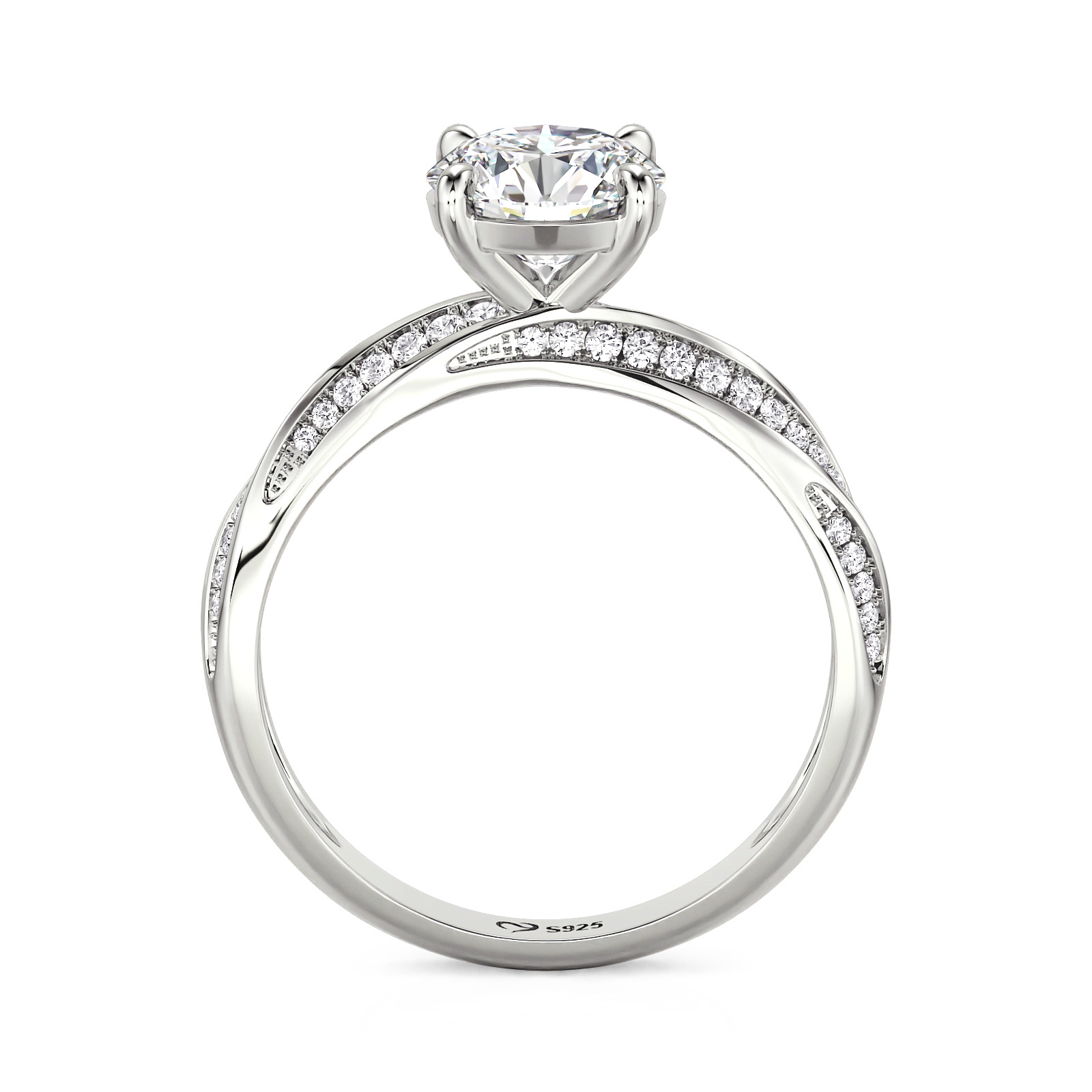 Et maison Classic Knot Round Cut Solitaire Engagement Ring