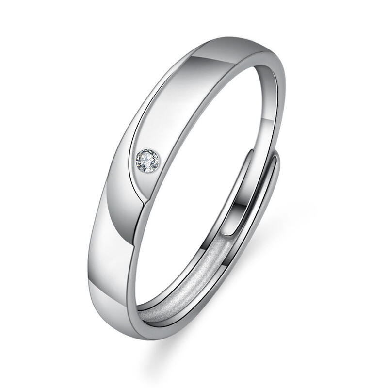 Et maison Double Stone Couple Sterling Silver Men's Ring