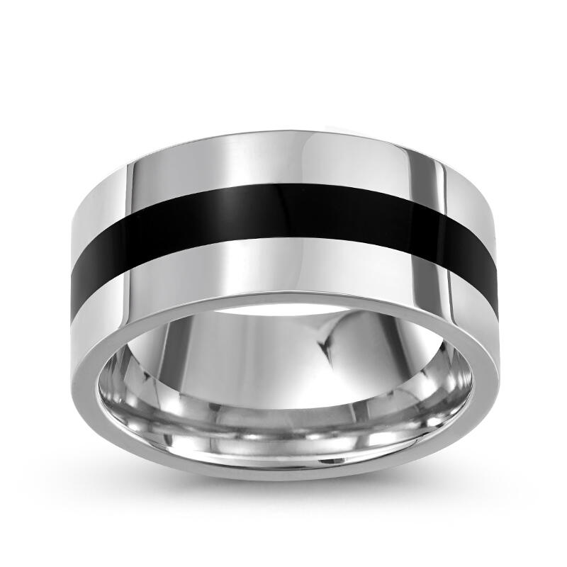 Et maison Polished Two Tone Titanium Steel Men's Band