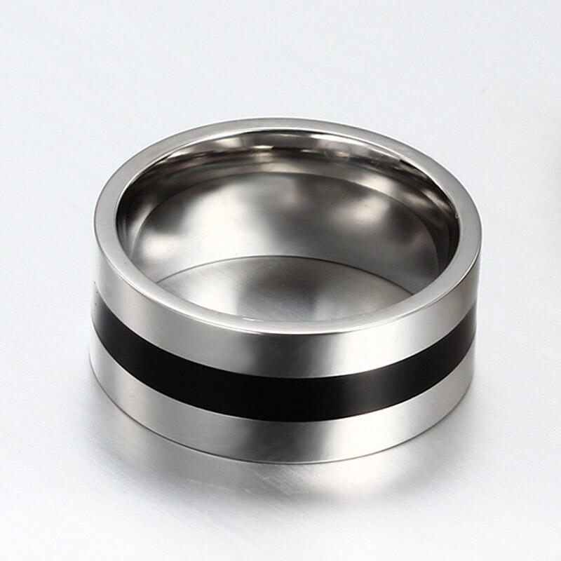 Et maison Polished Two Tone Titanium Steel Men's Band