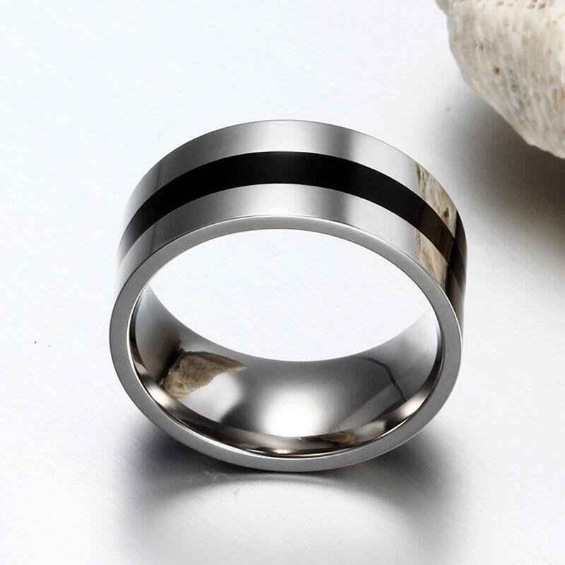 Et maison Polished Two Tone Titanium Steel Men's Band