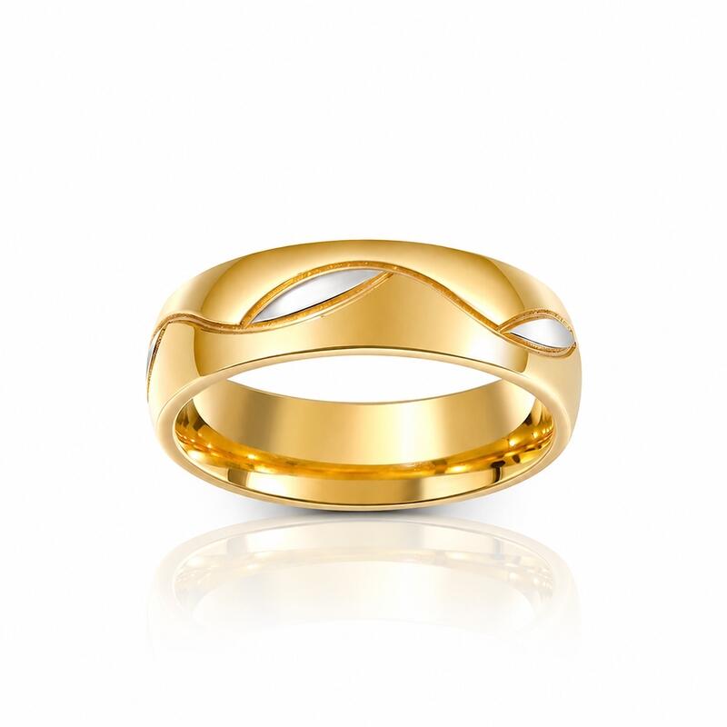 Et maison Gold Tone Titanium Steel Men's Band