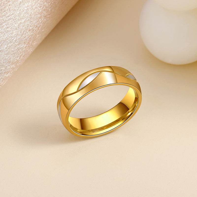 Et maison Gold Tone Titanium Steel Men's Band