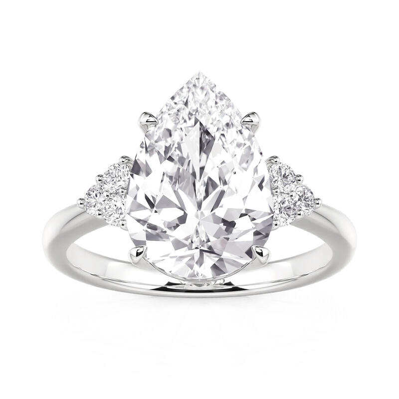 Et maison Pear Three Stone Engagement Ring Sterling Silver