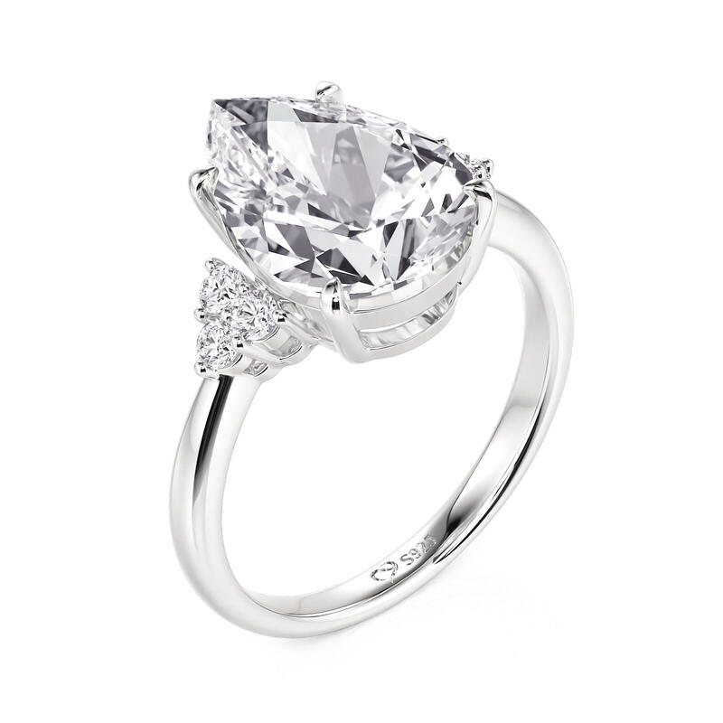 Et maison Pear Three Stone Engagement Ring Sterling Silver