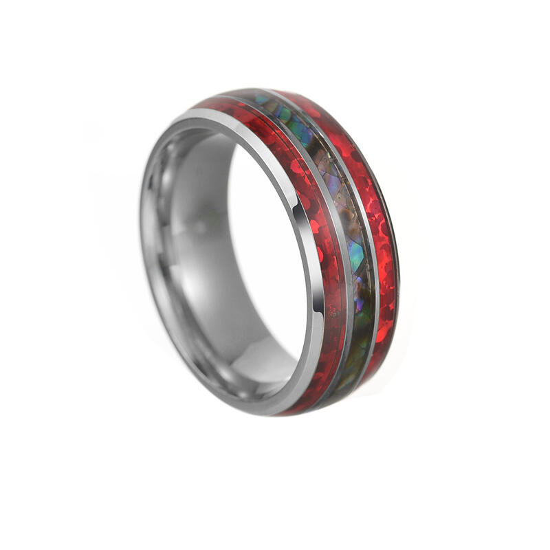 Et maison Abalone Shell Titanium Steel Men's Band