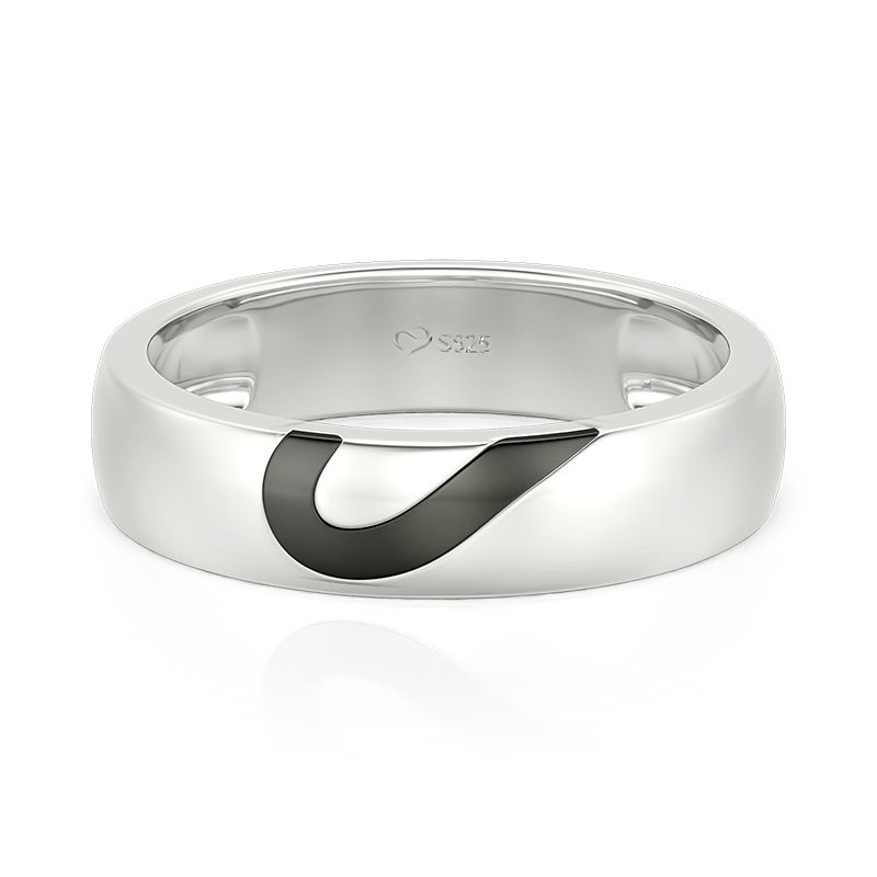Et maison Heart Shape Sterling Silver Men's Band
