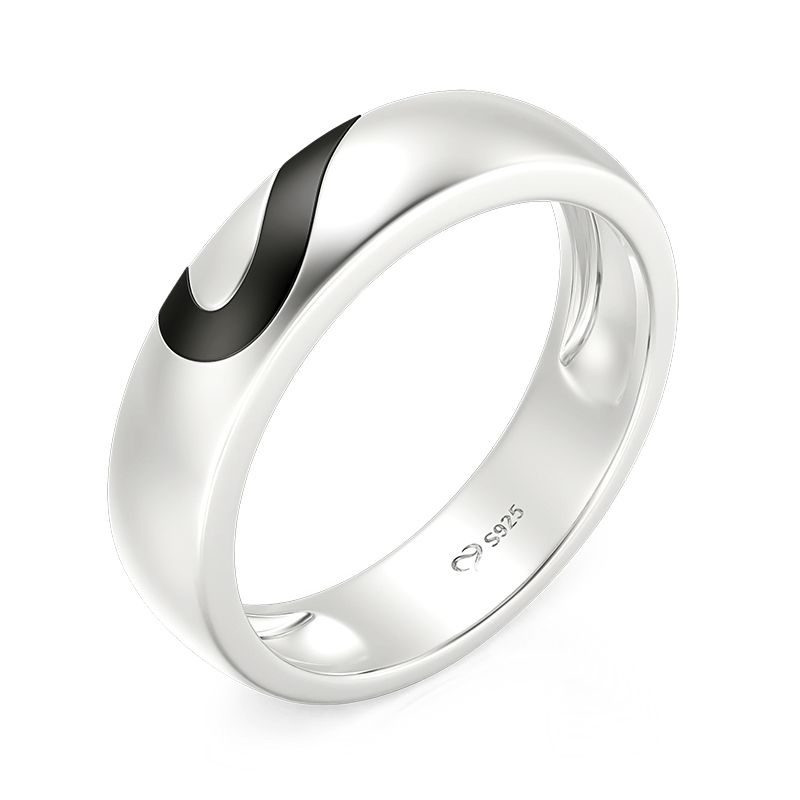 Et maison Heart Shape Sterling Silver Men's Band