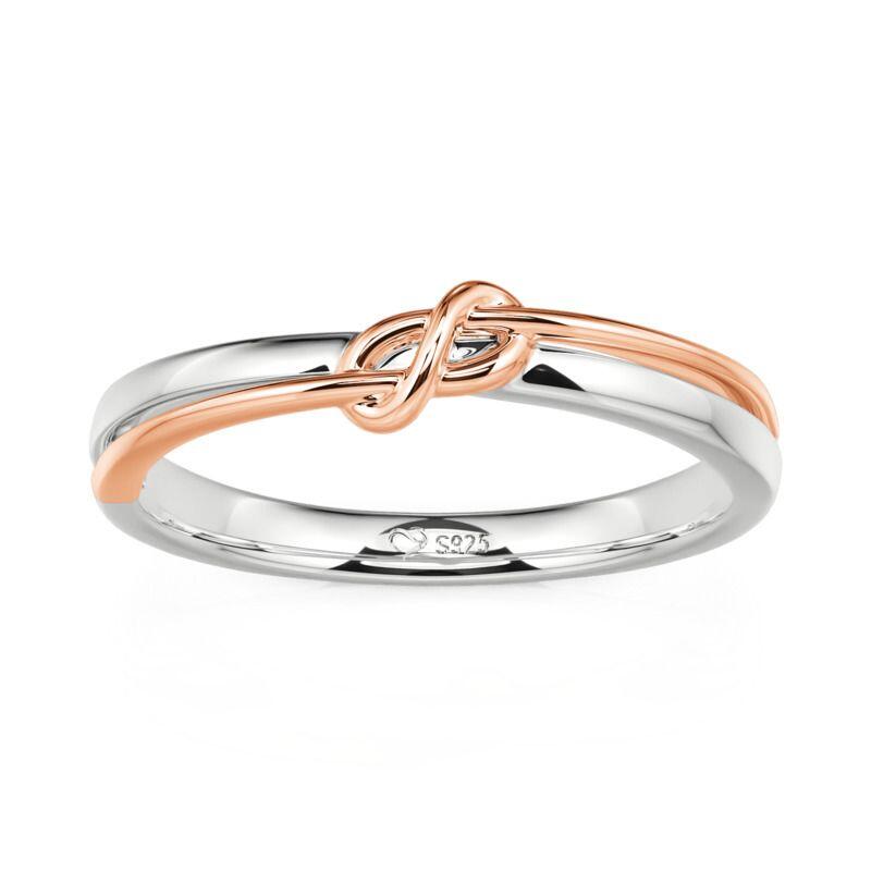 Et maison Two Tone Knot Wedding Band for Men Sterling Silver