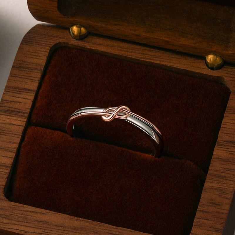 Et maison Two Tone Knot Wedding Band for Men Sterling Silver