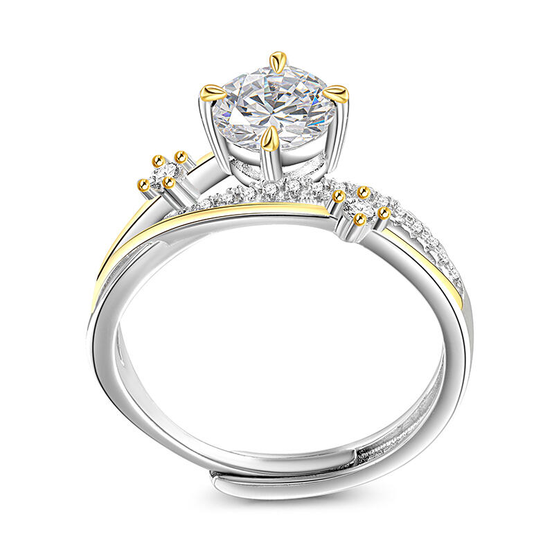 Et maison "Meteor Trail" Two Tone Sterling Silver Open Ring
