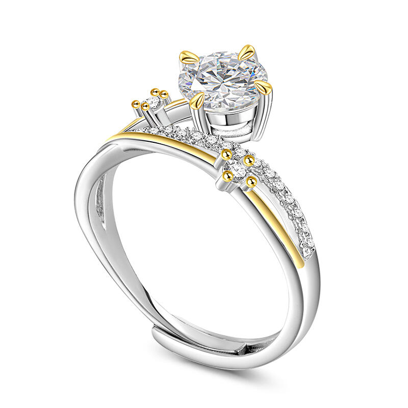 Et maison "Meteor Trail" Two Tone Sterling Silver Open Ring