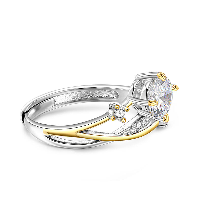 Et maison "Meteor Trail" Two Tone Sterling Silver Open Ring