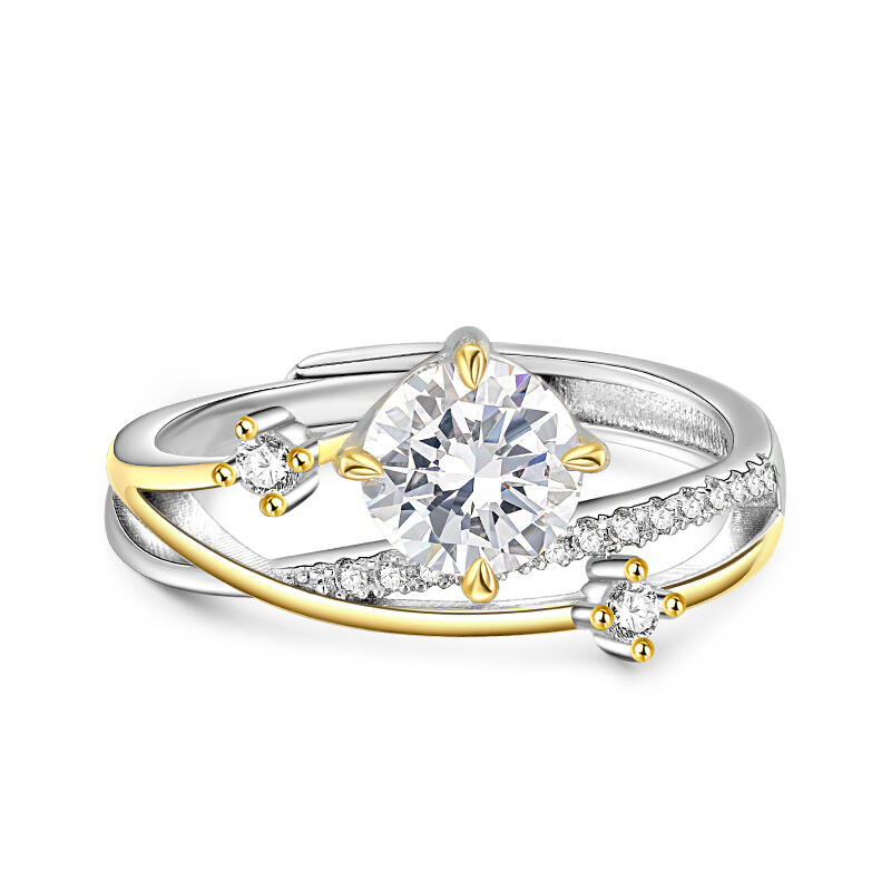Et maison "Meteor Trail" Two Tone Sterling Silver Open Ring