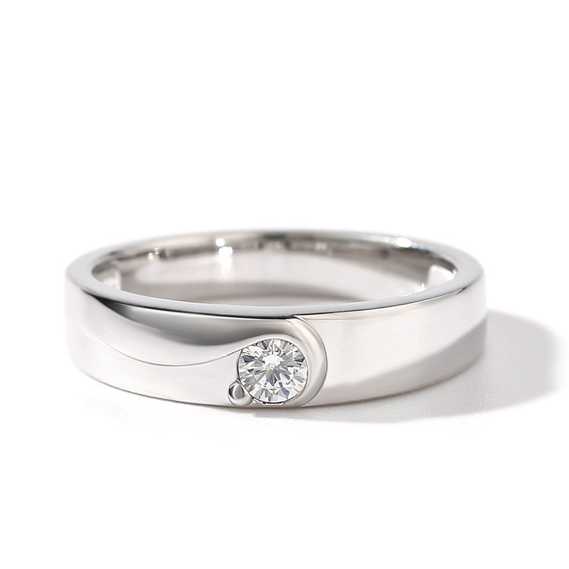 Et maison Simple Round Cut Sterling Silver Men's Ring