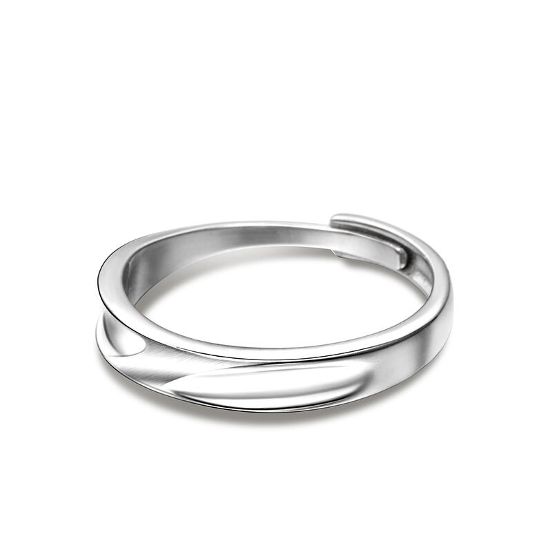 Et maison "Love Never Fails" Simple Matte Adjustable Sterling Silver Men's Band
