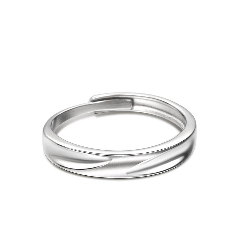 Et maison "Love Never Fails" Simple Matte Adjustable Sterling Silver Men's Band