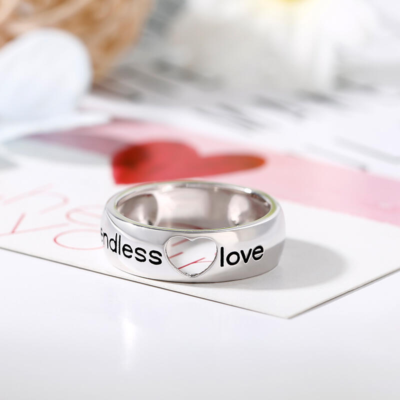 Et maison Endless Love Men Heart Wedding Ring Sterling Silver