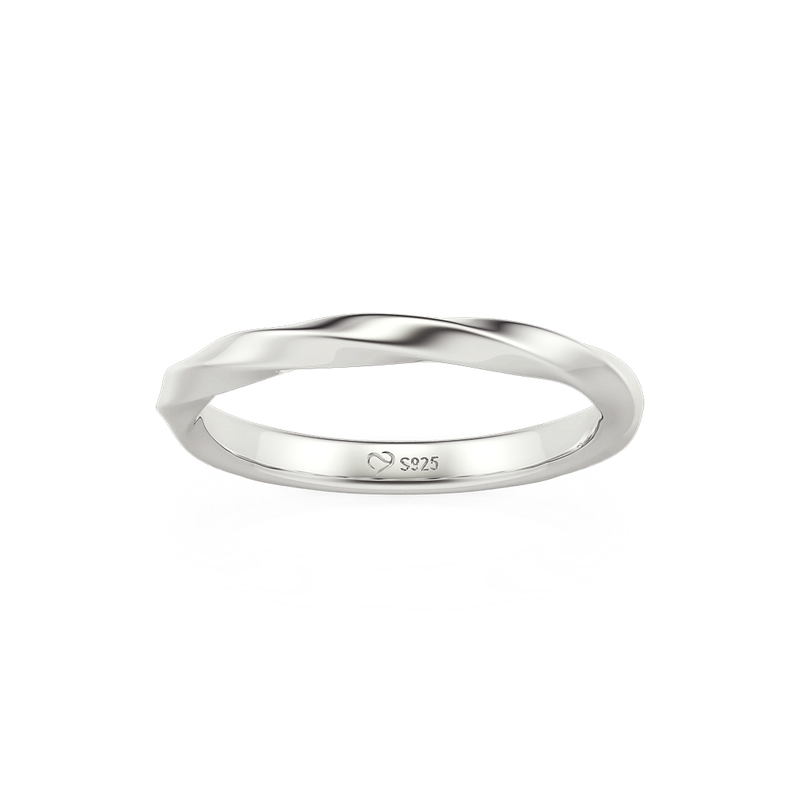 Et maison "Love Entwined" Sterling Silver Men's Band