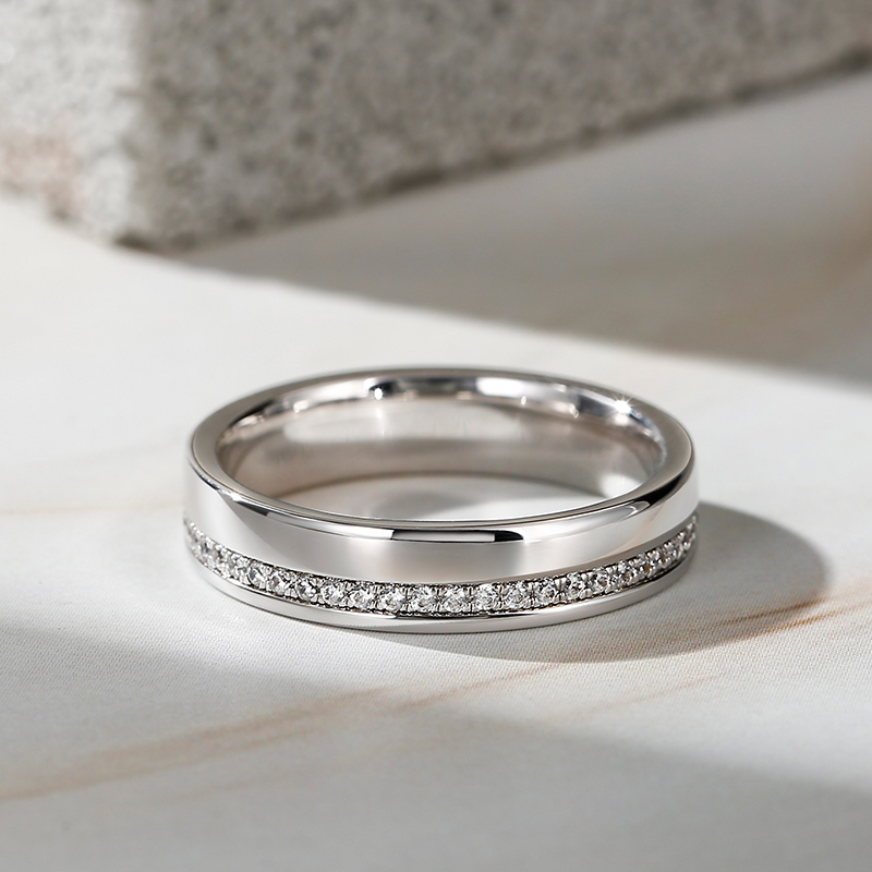 Et maison 10K/14K/18K Gold Platinum Round Cut Men's Band