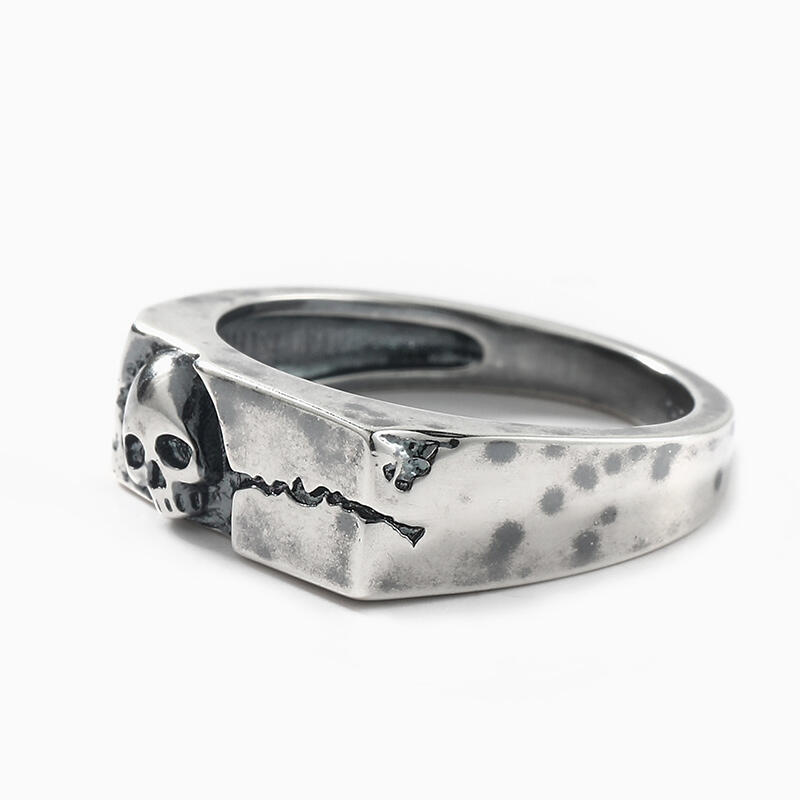 Et maison "Rock" Skull Design Sterling Silver Band