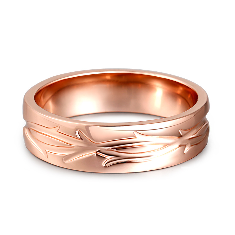 Et maison Unique Branch Carved Sterling Silver Men's Band