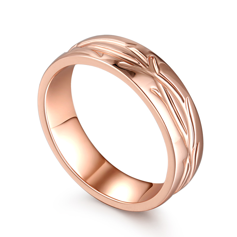 Et maison Unique Branch Carved Sterling Silver Men's Band