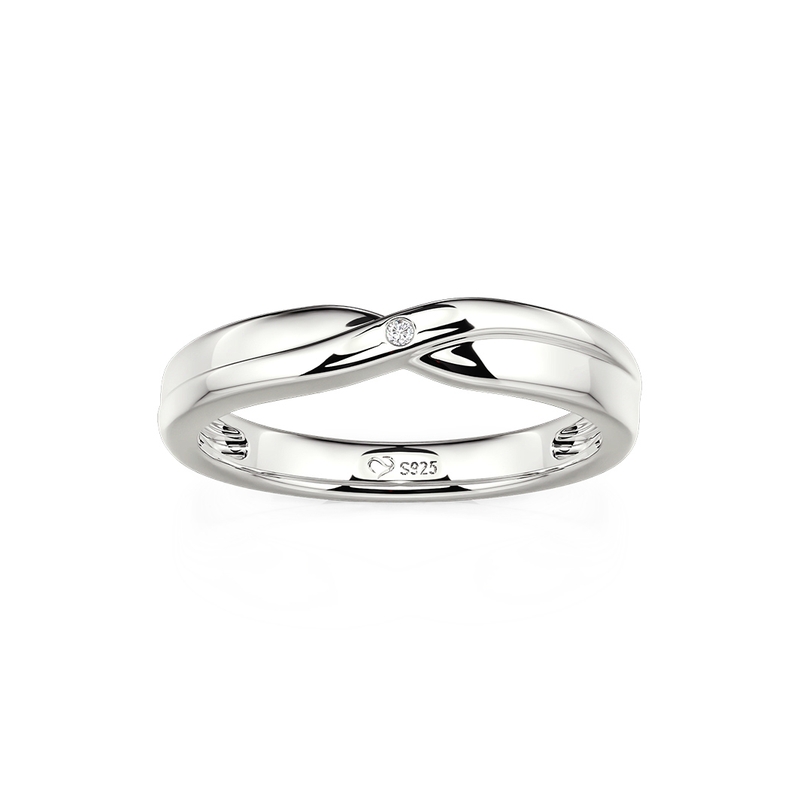 Et maison Twisted Wedding Band for Men Sterling Silver