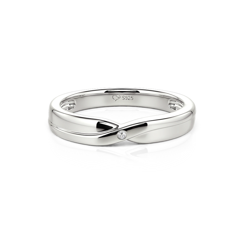 Et maison Twisted Wedding Band for Men Sterling Silver