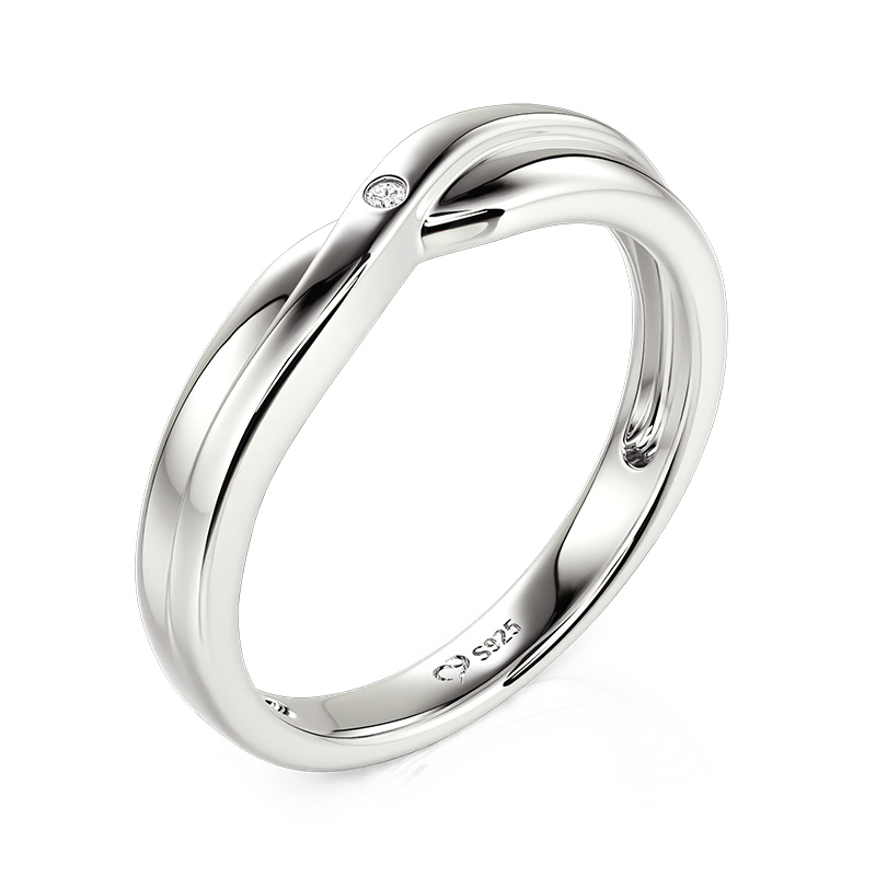 Et maison Twisted Wedding Band for Men Sterling Silver