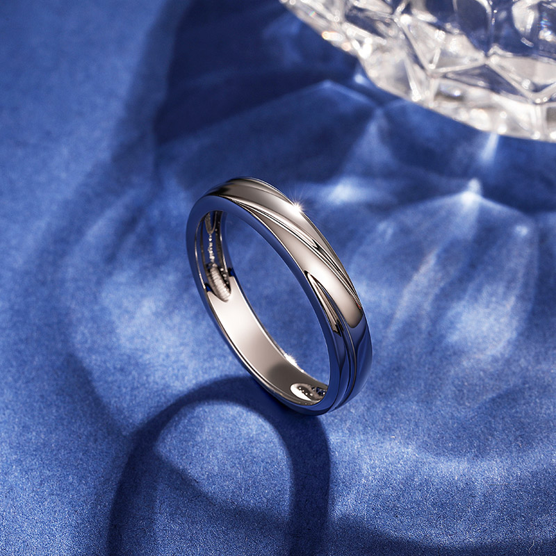 Et maison Classic Twisted Wave Design Men's Wedding Band