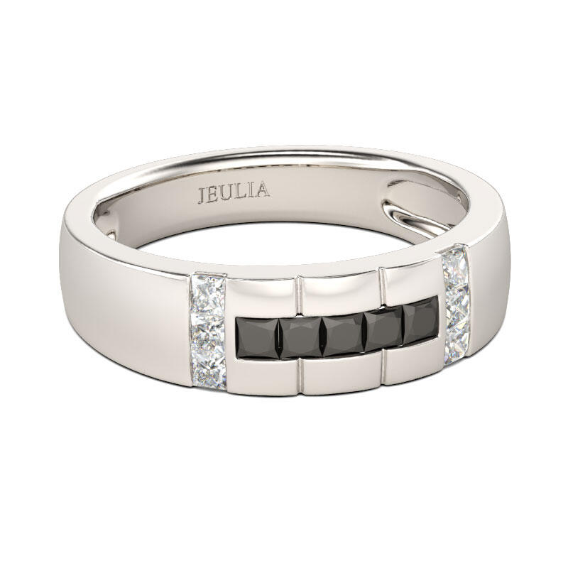 Et maison Simple Princess Cut Sterling Silver Men's Band