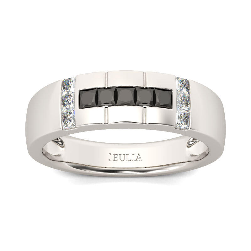 Et maison Simple Princess Cut Sterling Silver Men's Band