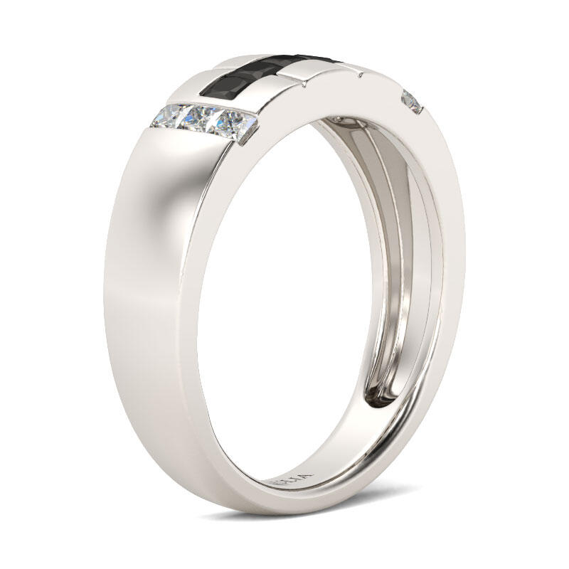 Et maison Simple Princess Cut Sterling Silver Men's Band