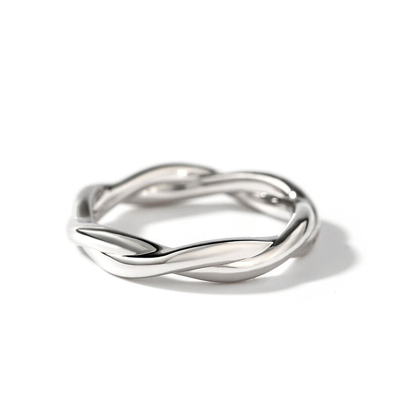 Et maison Simple Twist Design Sterling Silver Men's Band