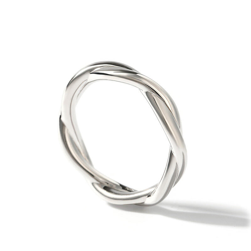 Et maison Simple Twist Design Sterling Silver Men's Band