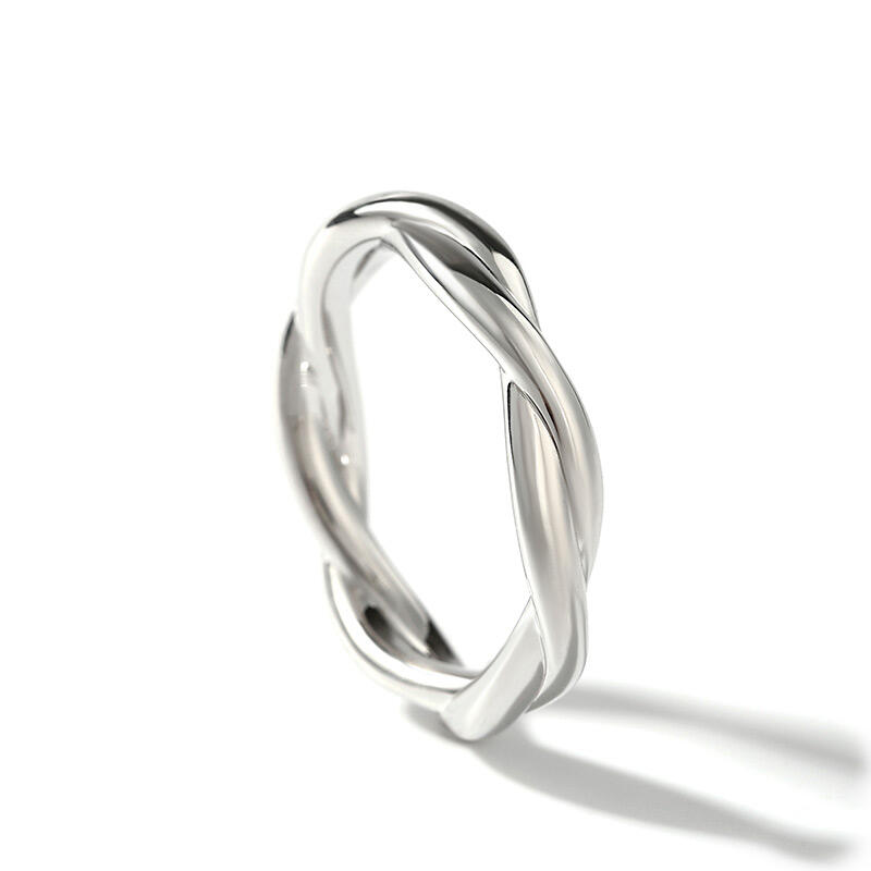 Et maison Simple Twist Design Sterling Silver Men's Band