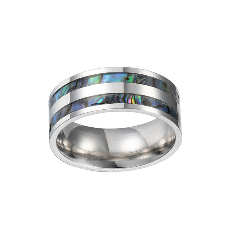 Et maison Abalone Shell Titanium Steel Men's Band