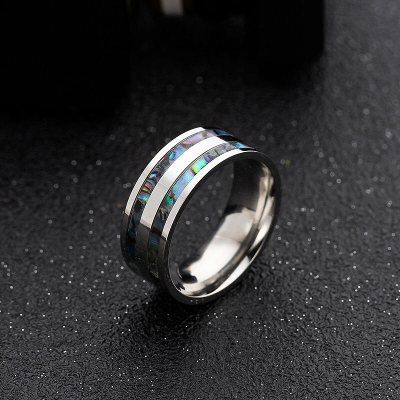Et maison Abalone Shell Titanium Steel Men's Band
