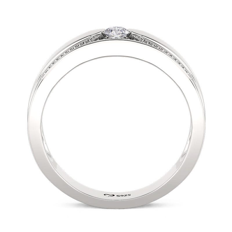 Et maison Men's Wedding Band Milgrain Round Cut