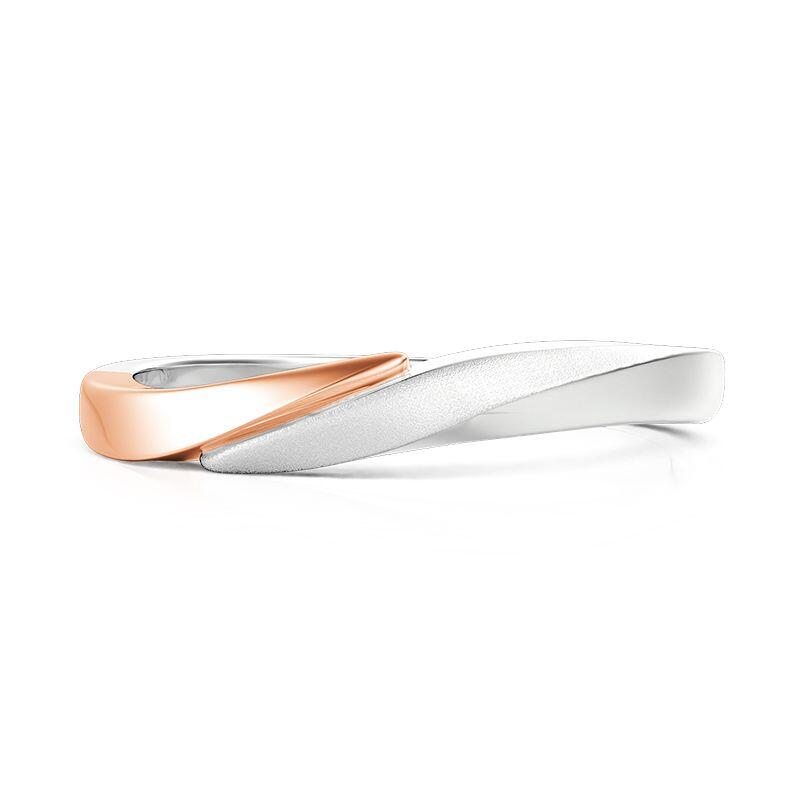 Et maison Curved Twisted Blasted Two-Tone Men's Wedding Band